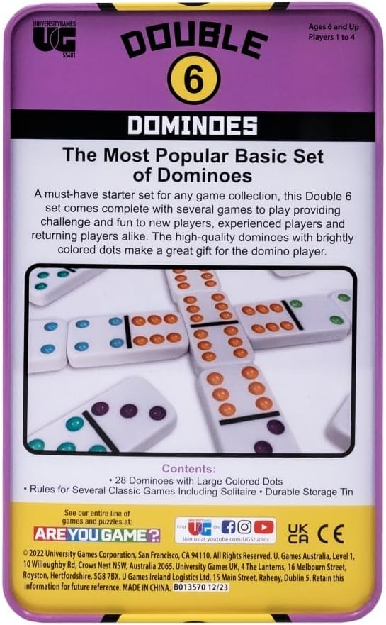 Double 6 Domino Set in Tin