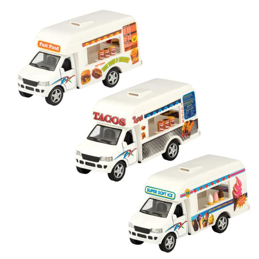 Foodie Fleet Die-Cast Food Trucks (Set of 3: Ice Cream, Hot Dogs & Burgers, Tacos)